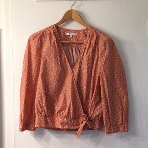 Madewell Star Print Wrap Top Medium